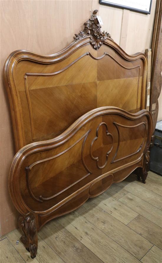 A French bed Headboard W.147cm Footboard W.159cm